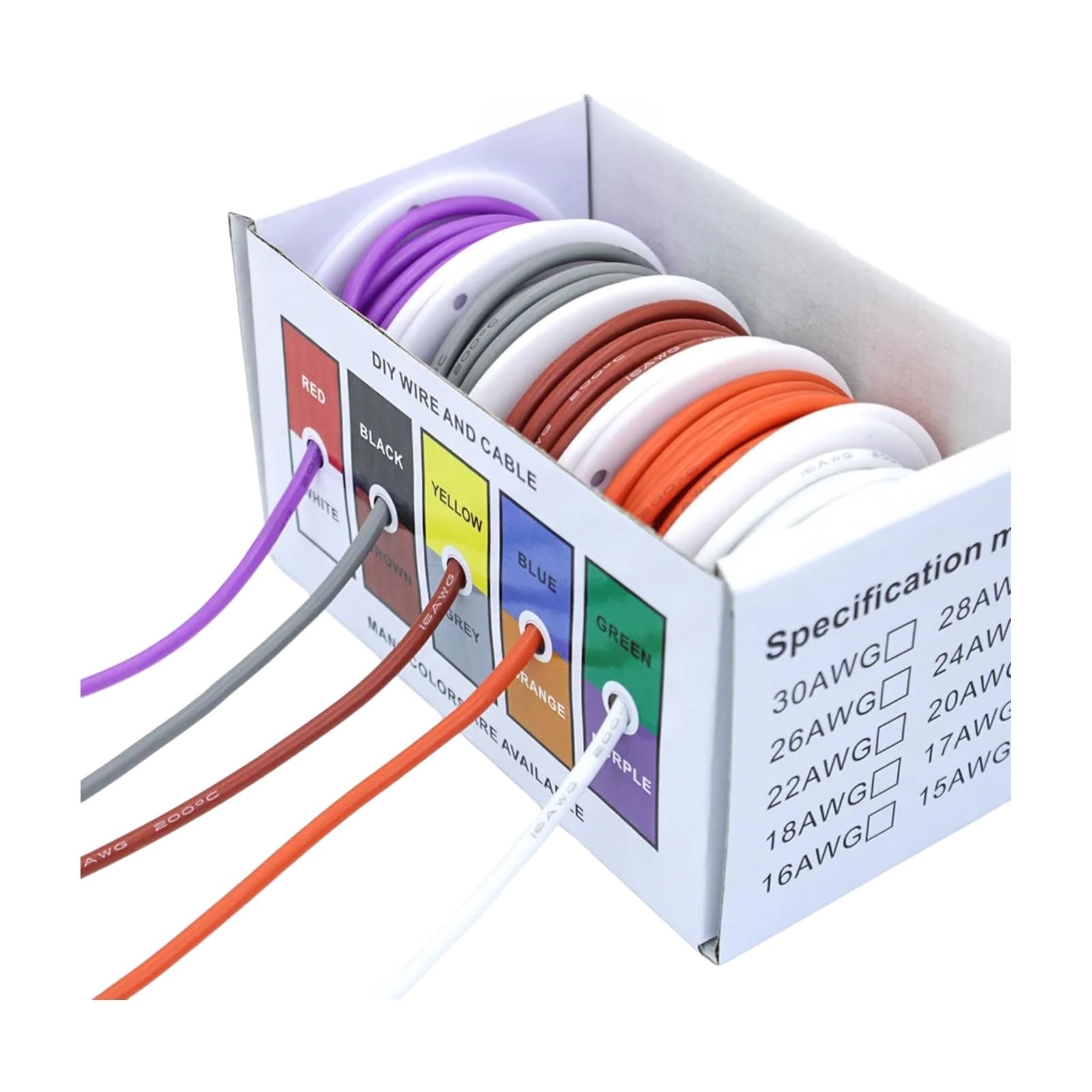 Przewody elektryczne z kablami skrzynkowymi 5 (Suit 2; 25M; 18 AWG)