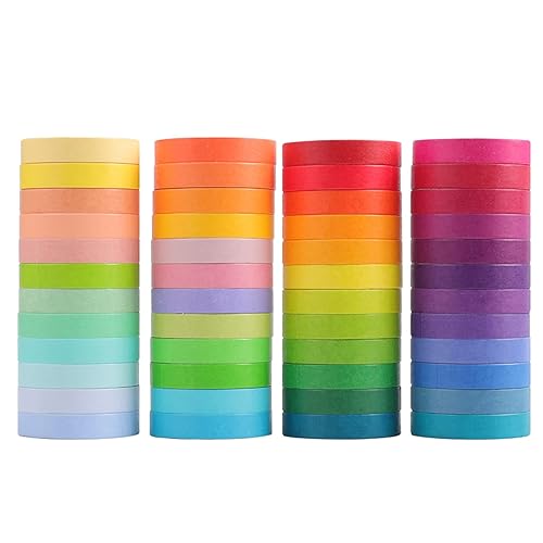 Colorido Washi Tape - 48ColorsSet Rainbow Cinta Decorativa Macaron Color Cinta De Enmascarar Para Diario Scrapbook Art
