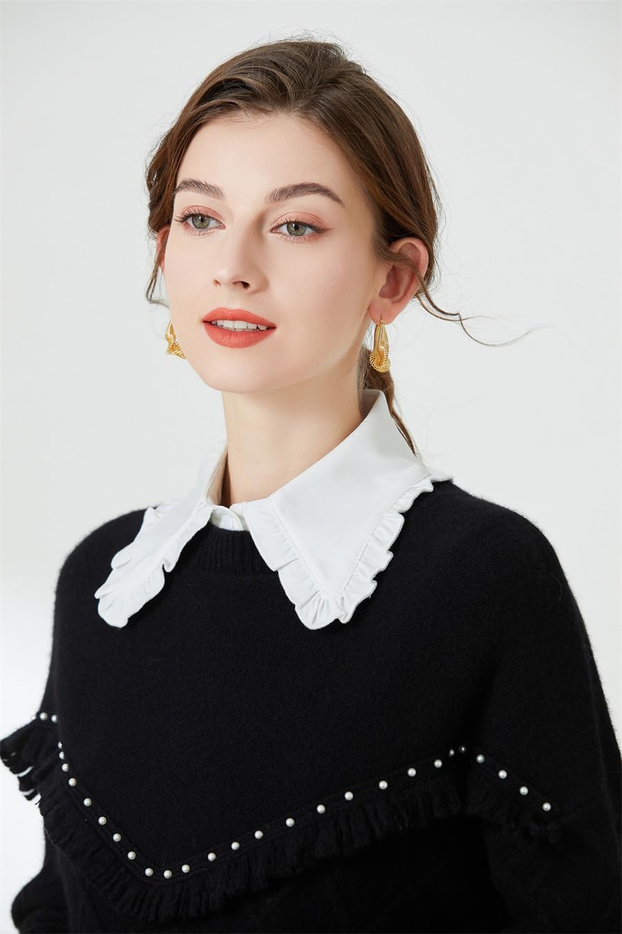 3 Pieces Detachable Dickey Collar Blouse for Women, Fake Half Shirts Faux False Collar for Girls Favors