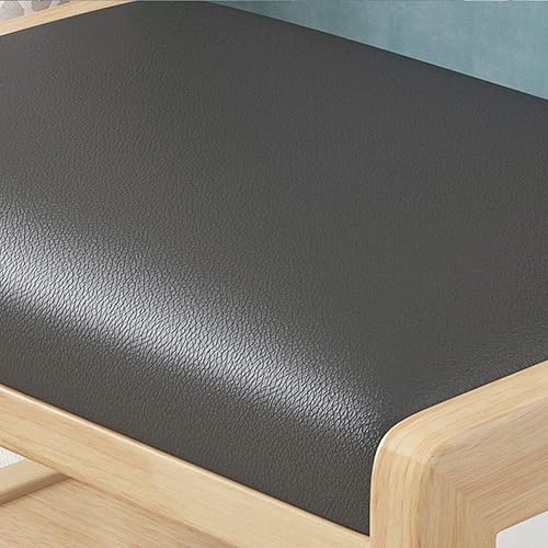 Miniatura 2 de LaseVe Reposapiés, zapatero de madera maciza zapatero de PU almohadilla acolchada sofá taburete puerta color madera puede sentarse zapatero banco de