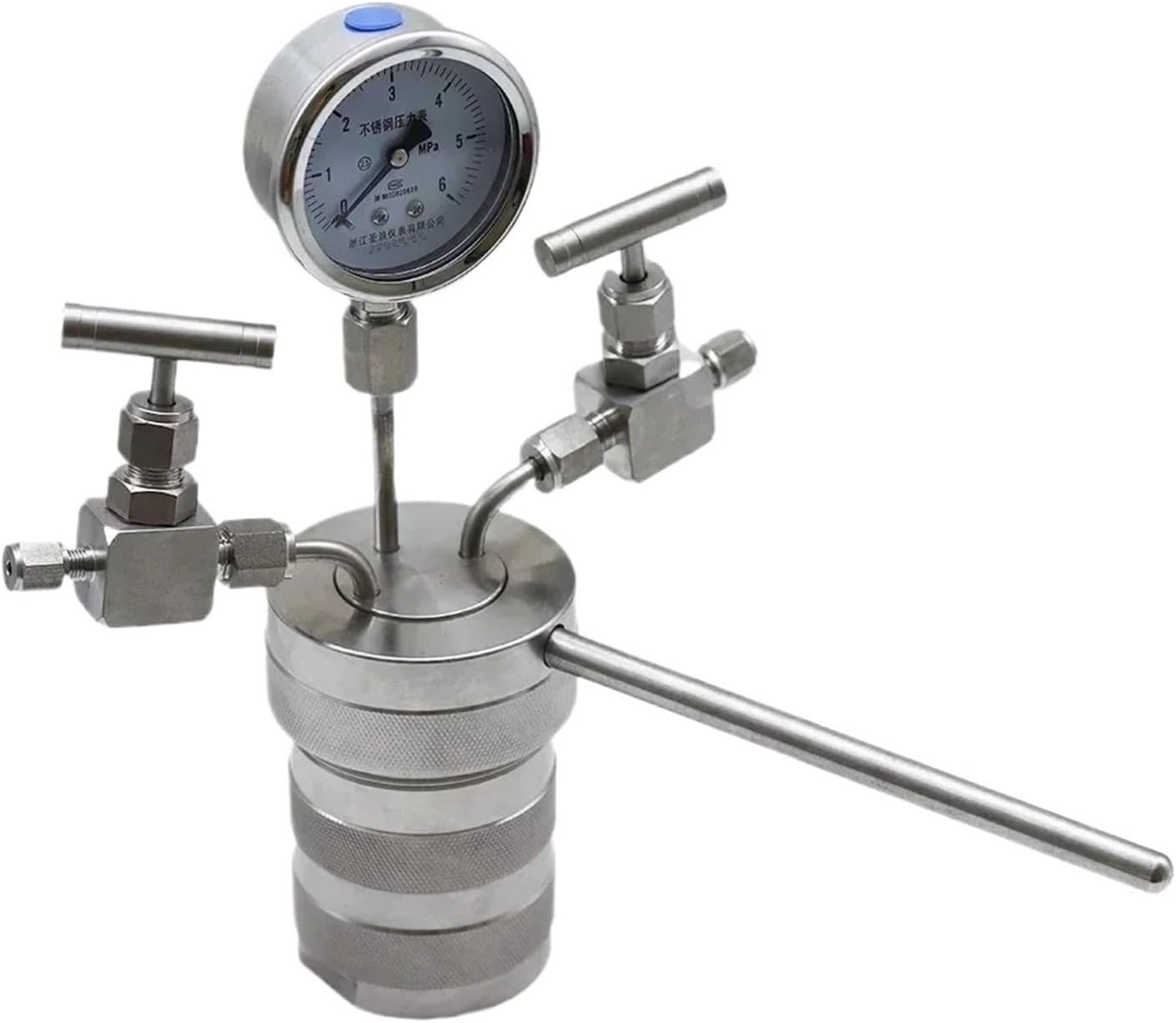 Hydrothermal Synthesis Autoclave Reactor Vessel Inlet Outlet Gauge 100ml 6Mpa