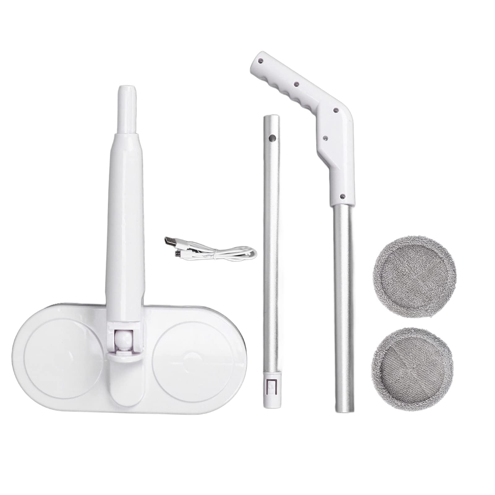 Lavapavimenti Elettrica Senza Fili Spin Mop per la Pulizia della Casa con Ricarica USB 2 Panni per Scopa