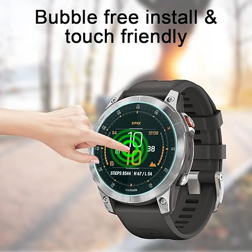 Miniatura 4 de Poyiccot Paquete de 2 protectores de pantalla compatibles con Garmin epix Gen 2, protector de pantalla de vidrio templado de dureza 9H compatible