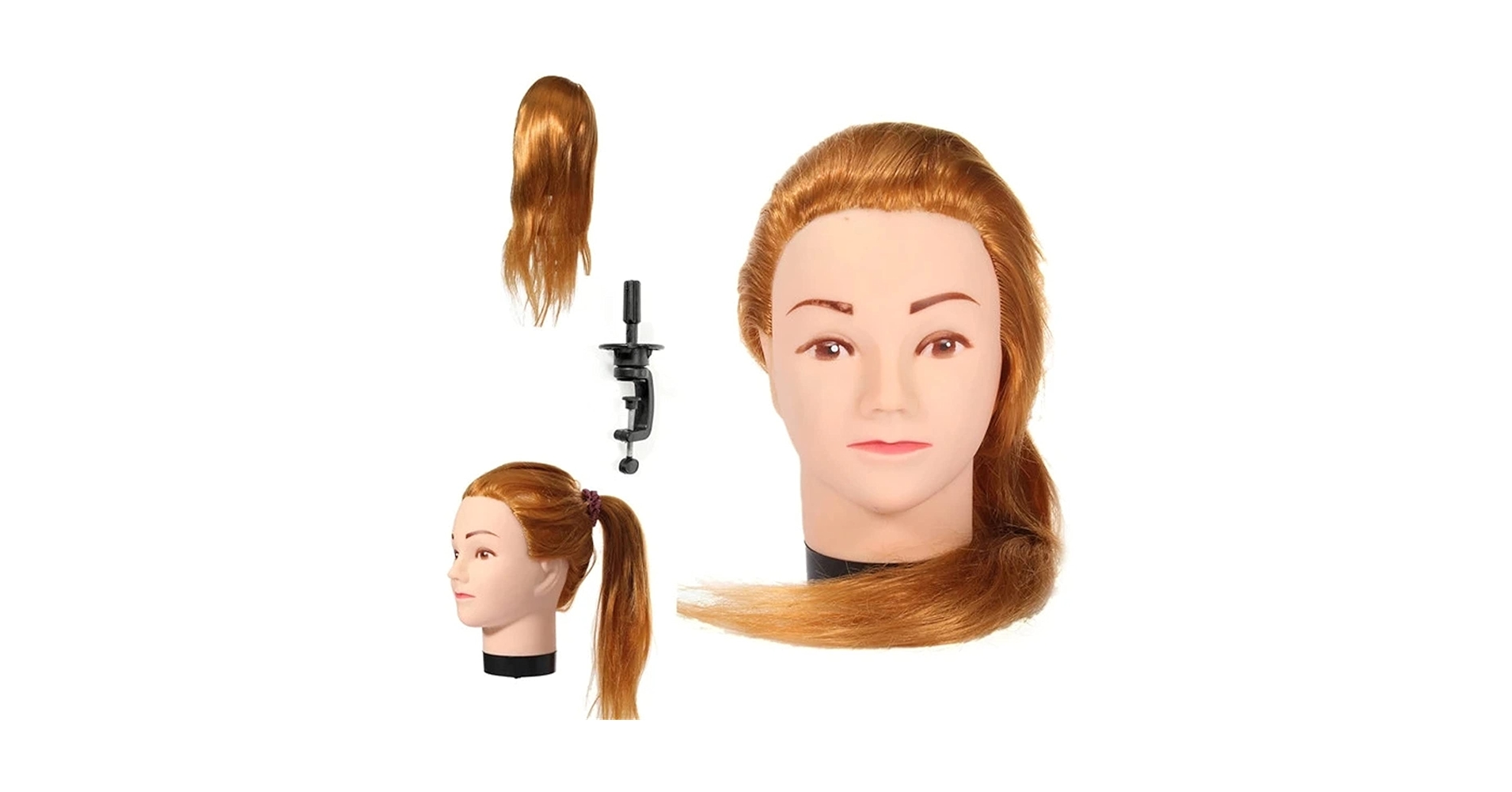 金髪　アレンジ用ウィッグ　マネキン Amazon.co.jp: マネキンヘッド 長い髪の練習クランプ美容師の