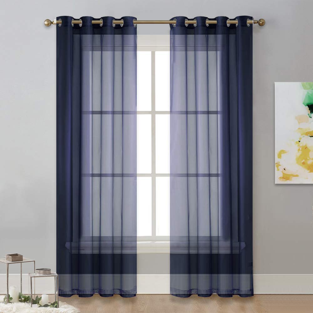 96 Blue Sheer Curtains Curtains & Drapes