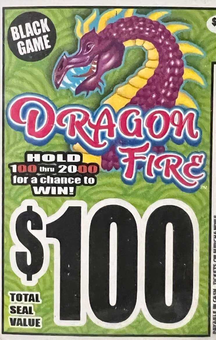 Dragon Fire $100 Bingo Pull Tabs Game, Seal Card