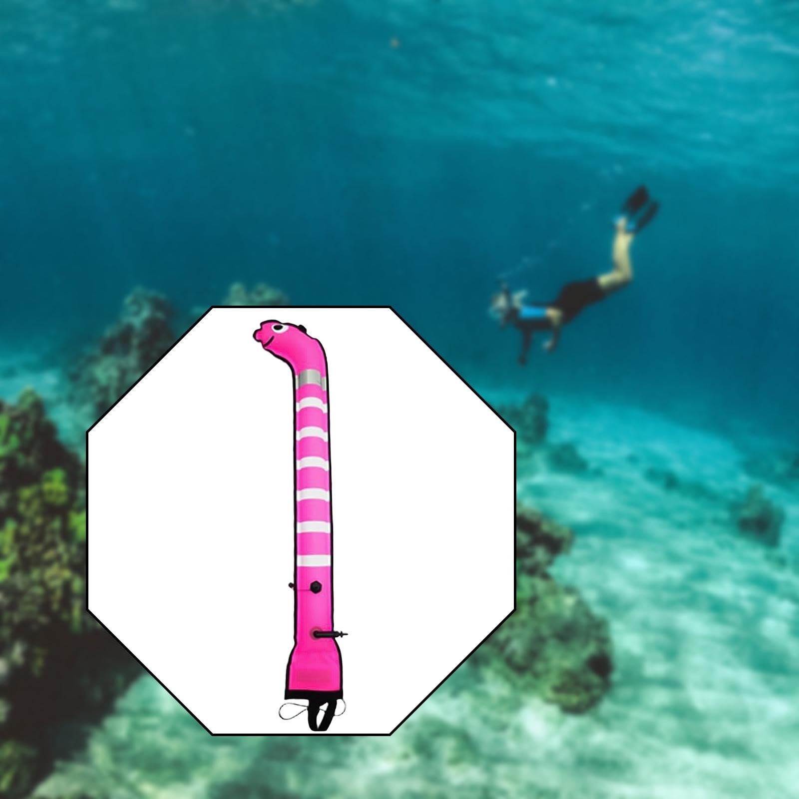 Boya de Señalización de Buceo Boya Marcadora de Seguridad Tubo Flotador de Posición Señalizador para Buceadores con Válvula de de Adecuado