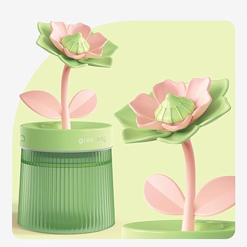 Miniatura 2 de Humidificador de niebla fría de 8.8 fl oz con linda flor, humidificador USB con luz, difusor de aceite esencial, difusor de aceite de aromaterapia