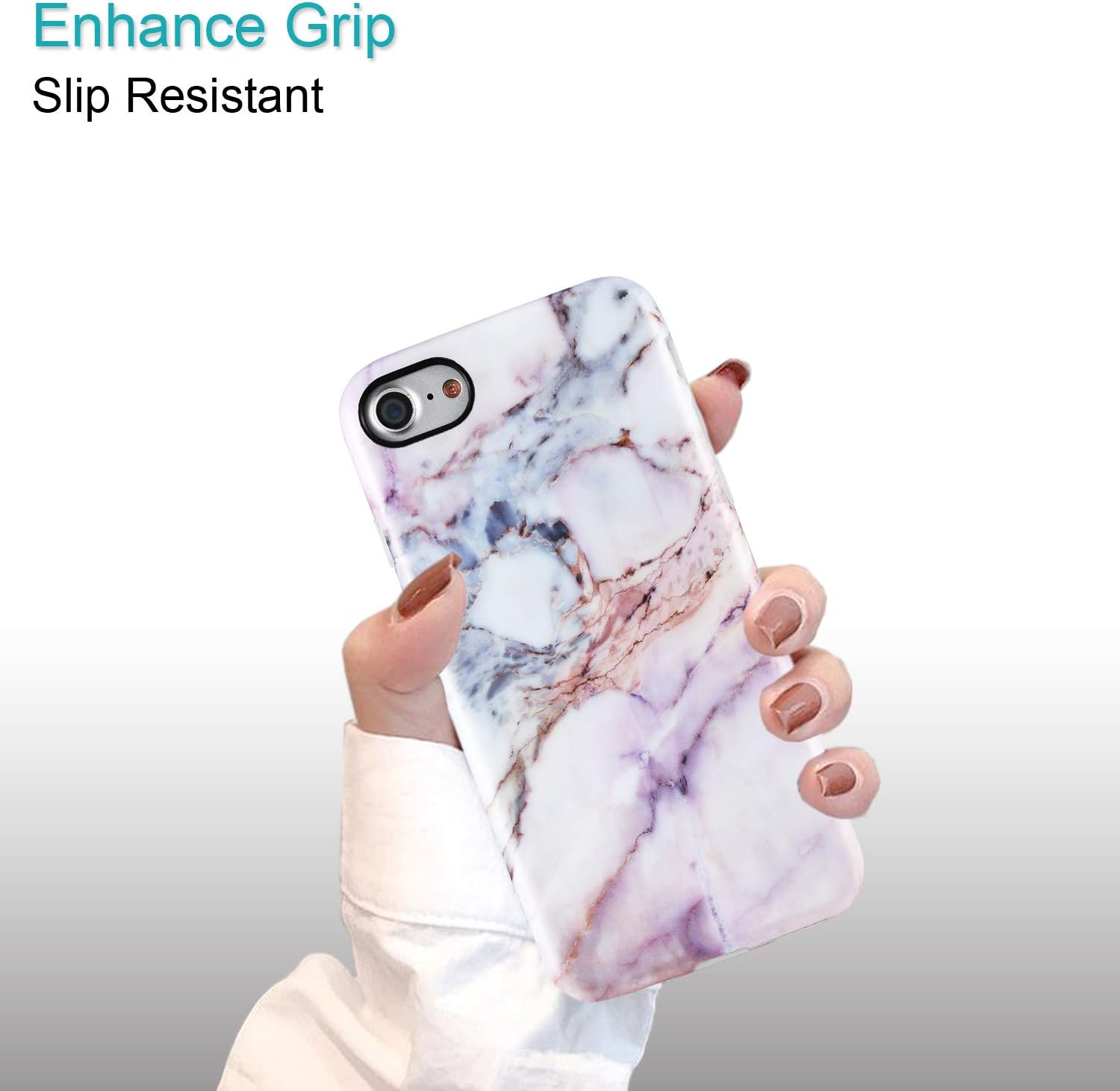 iPhone 7 Case,iPhone 8 Case,Pink Marble for Girls Women,VIVIBIN Anti-Scratch Shock Proof Soft TPU Gel Case Silicon Protective Skin Cover for iPhone 7 / iPhone 8 4.7inch only