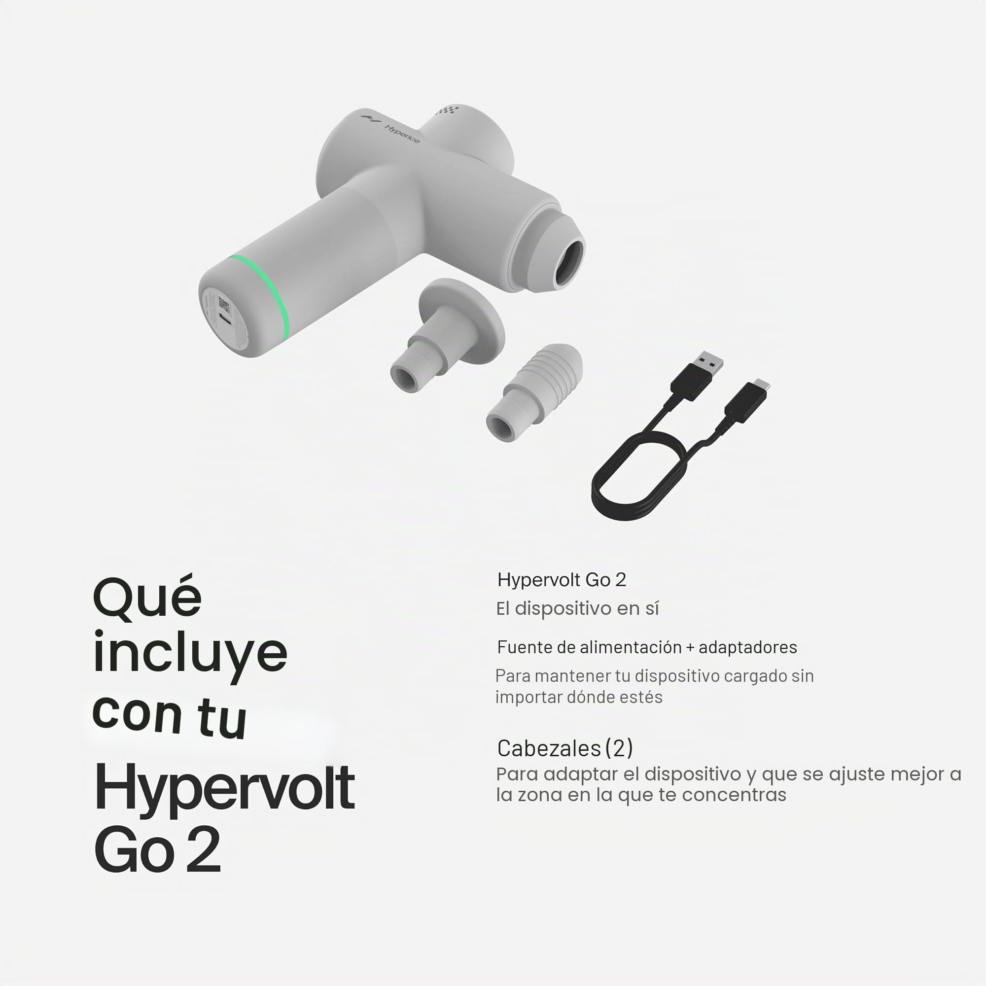 HyperIce Hypervolt Go 2 Masseur Universel Blanc