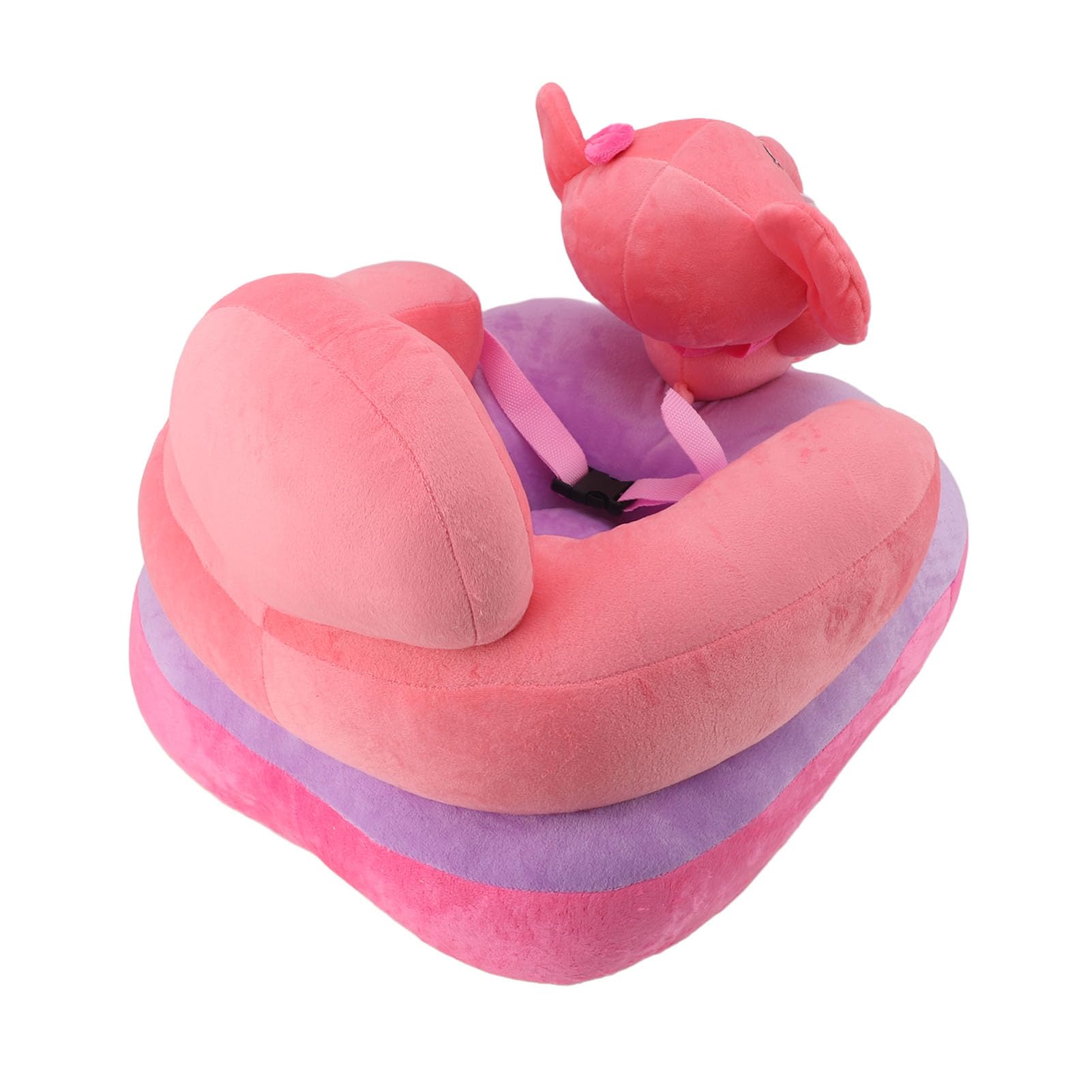 Baby Support Seat, Adjustable Angle Baby Learning to Sit Chair Plush with USB Charging Cable for Toddlers for Home (Calf Elephant)