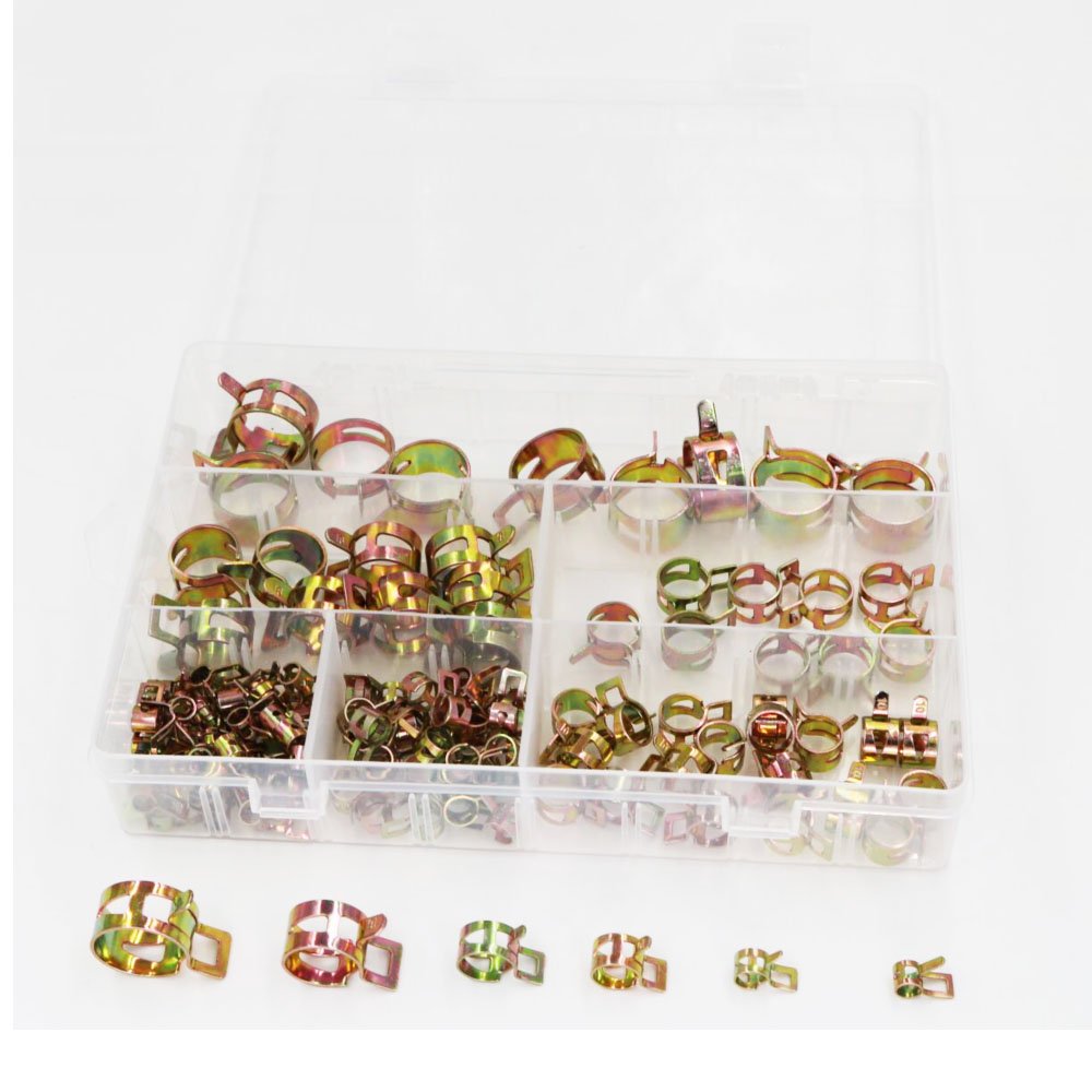 120pcs Spring Clips Fuel Hose Line Water Pipe Air Tube Clamps Fasteners(5mm,7mm,10mm,12mm,16mm,20mm)