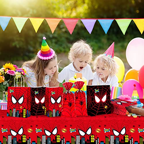 3Pcs Spider Themed Birthday Party Decorations,Large Plastic Tablecloth Hero Party Table Cover For Kids Birthday Party Supplies,54X108Inch #TOP6