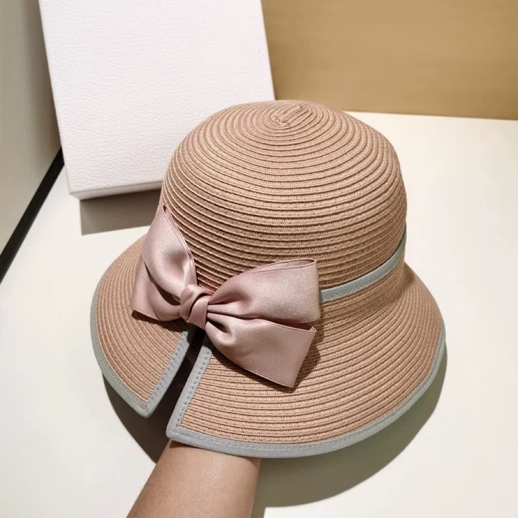 Strohhut Sommer Hut Mädchen Straw Hut Nette Bogen Sonnenhut Breiter Kappe Meer Strand Big Hut Frauen Raffia Strohhüte