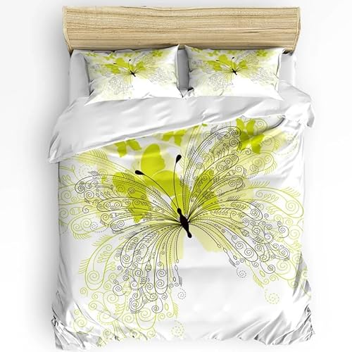 寝室装飾寝具セット,蝶子供の10代の3点セット掛け布団カバーセットマイクロファイバー,四季布団かばー暖かいふわふわ,1掛け布団カバー170*210cmと2枕カバー43x63cm