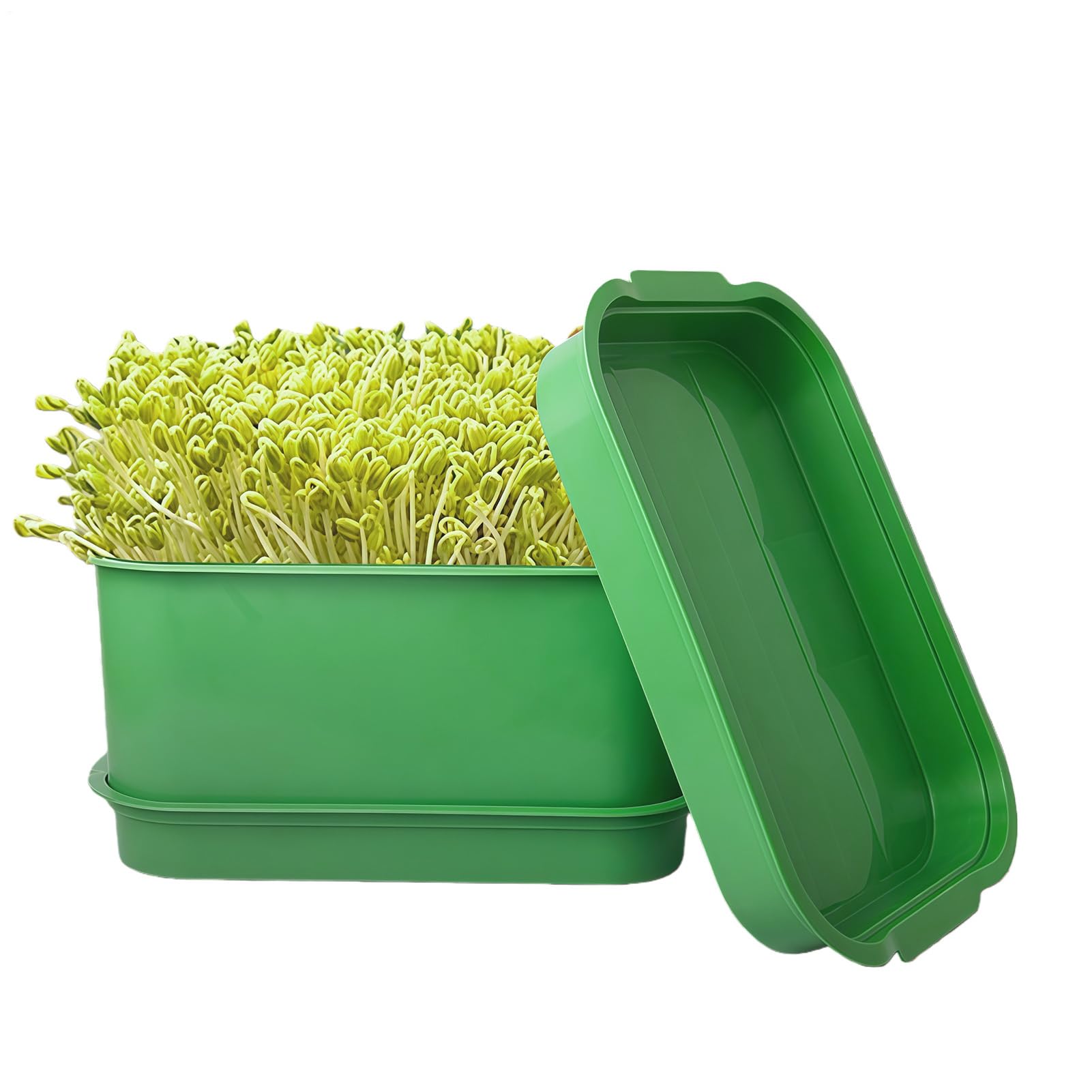 Hydroponic Sprouter Tray - Soil-Free Seed Germination Kits, Wheatgrass Grower, Drain Hole Nursery Container, 19x17x13cm Indoor Garden Trays | Home Sprouting Kit For Vegetables