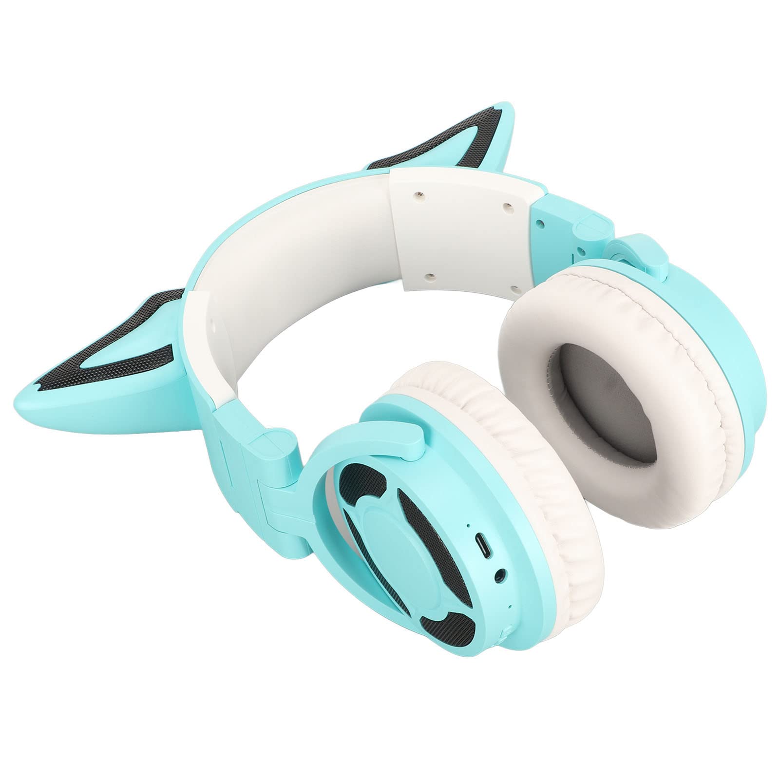 RGB Cat Ear Headset Virtuale 7.1 Canali Cat Ear Cuffie Bluetooth ABS Varie Scene Sonore Tipo C Wireless con Microfono per l'ascolto di Musica in Interni