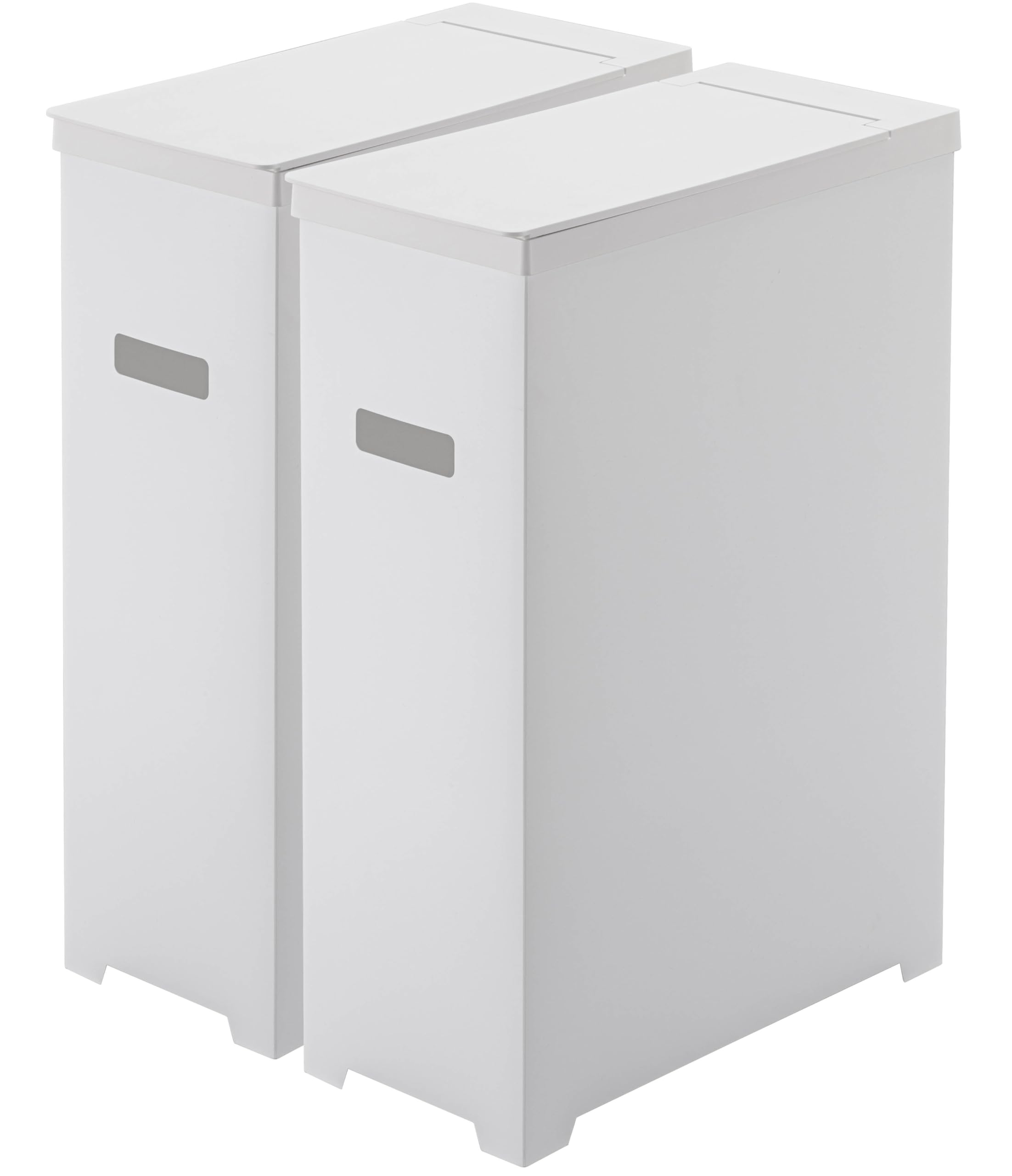 山崎実業　Tower 蓋付き2分別ゴミ箱60cm 白 山崎実業 Tower 蓋付き2分別ゴミ箱60cm 白