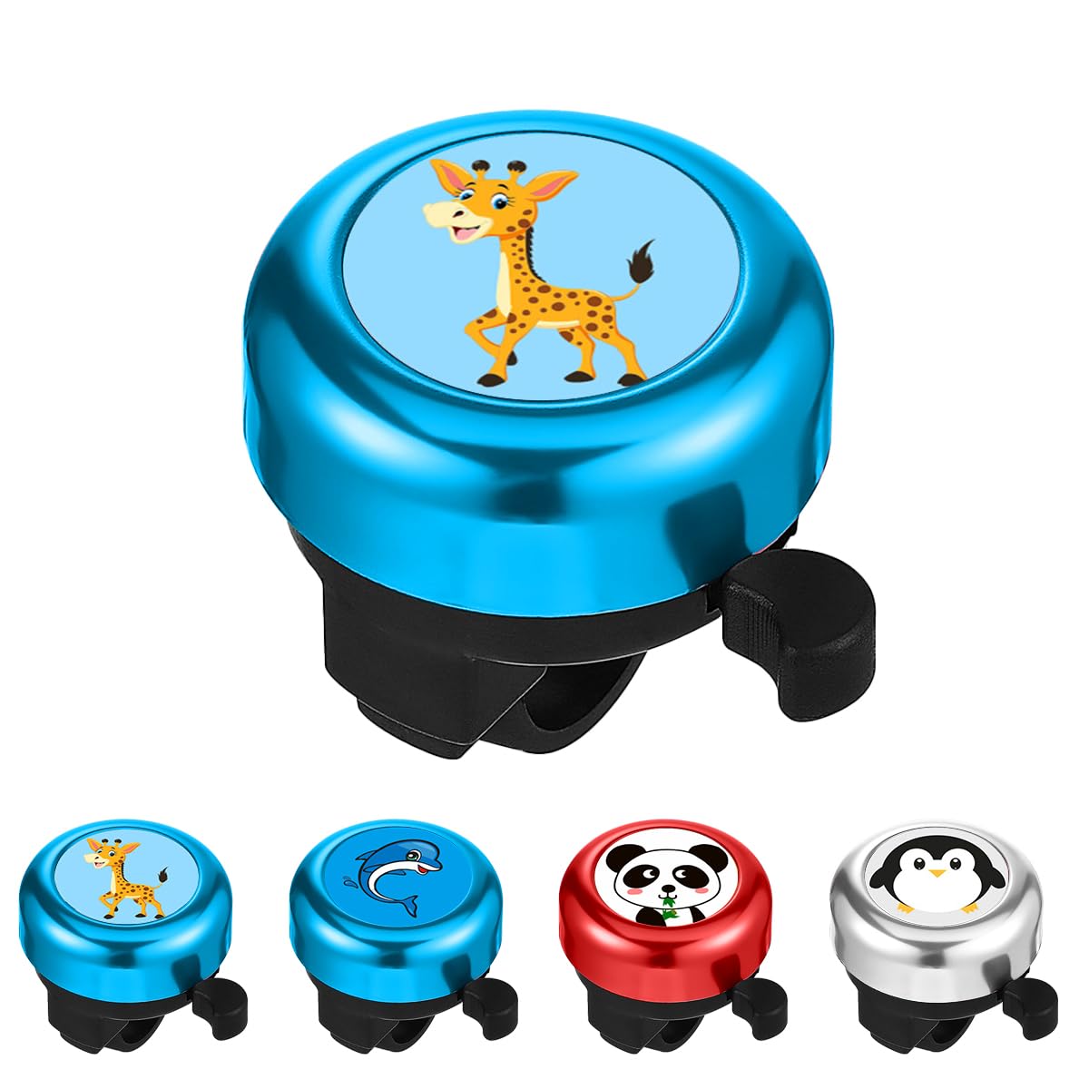 Garegce Kids Bike Bell, Cute Bike Horn Bicycle Bell for Boys and Girls with Loud Sound, Universal Cartoon Mini Handlebar Bells for Adults Toddler Bikes, Scooters and Cycling Accessories - Giraffee