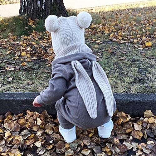 gazechimp Orelhas De Coelho Romper Macacão Outfits Roupas Bebê Meninos Meninas Infantil - Cinza (12-