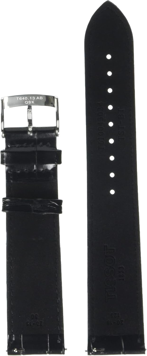 Miniatura 2 de T852043012 - Correa de cuero negro con lengüeta de 0.787in, Negro