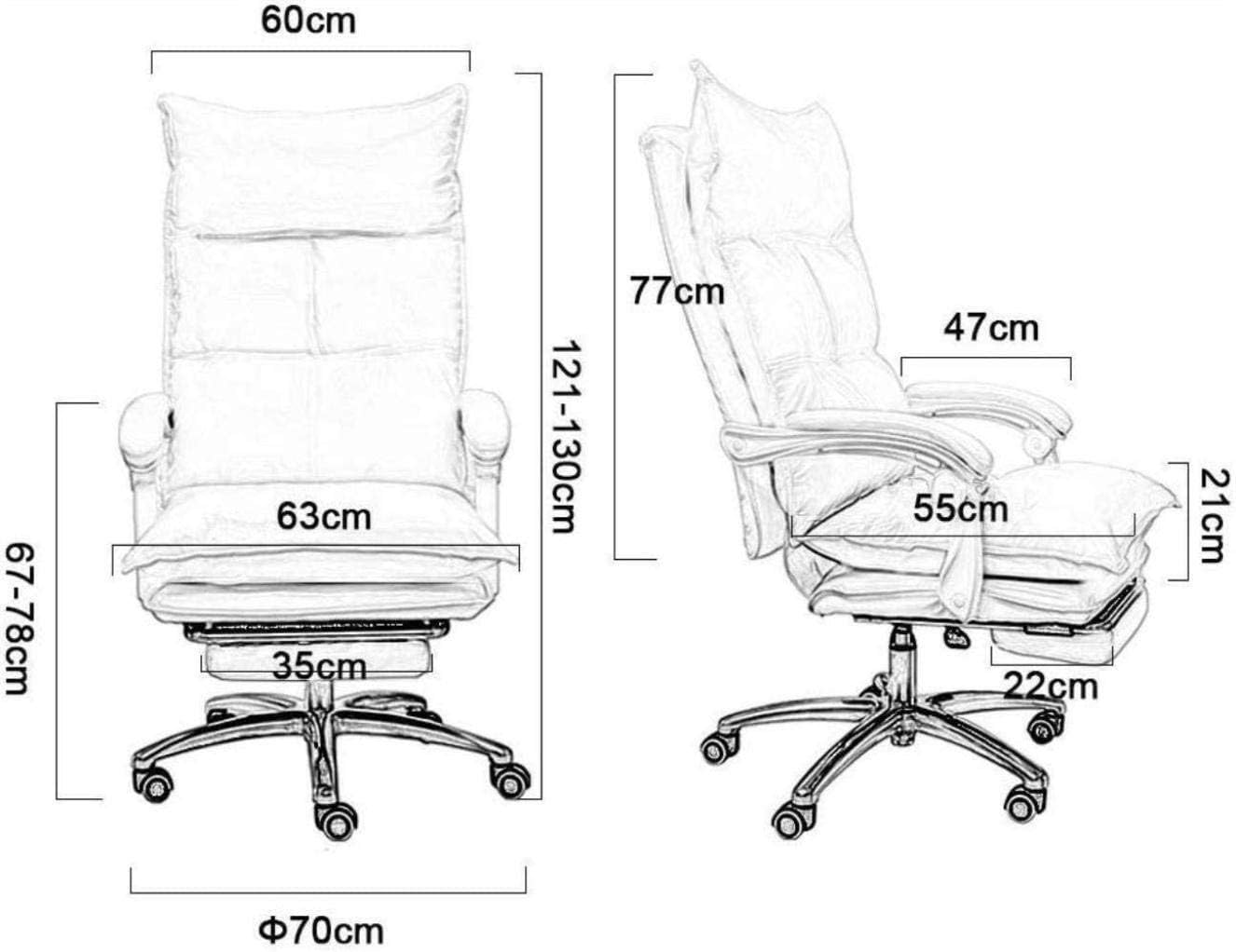 FZGGWYHL オフィスゲーム フットレストコンピューター エグゼクティブPUレザー 170°リクライニング 布張りシート 高さ調