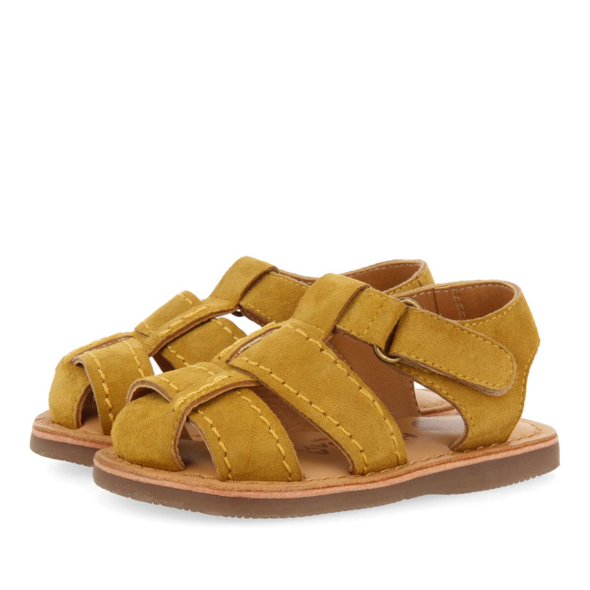 Sandali In Pelle Color Senape Tipo Granchio Per Bambino Cabixi, Giallo, 23 Eu-image