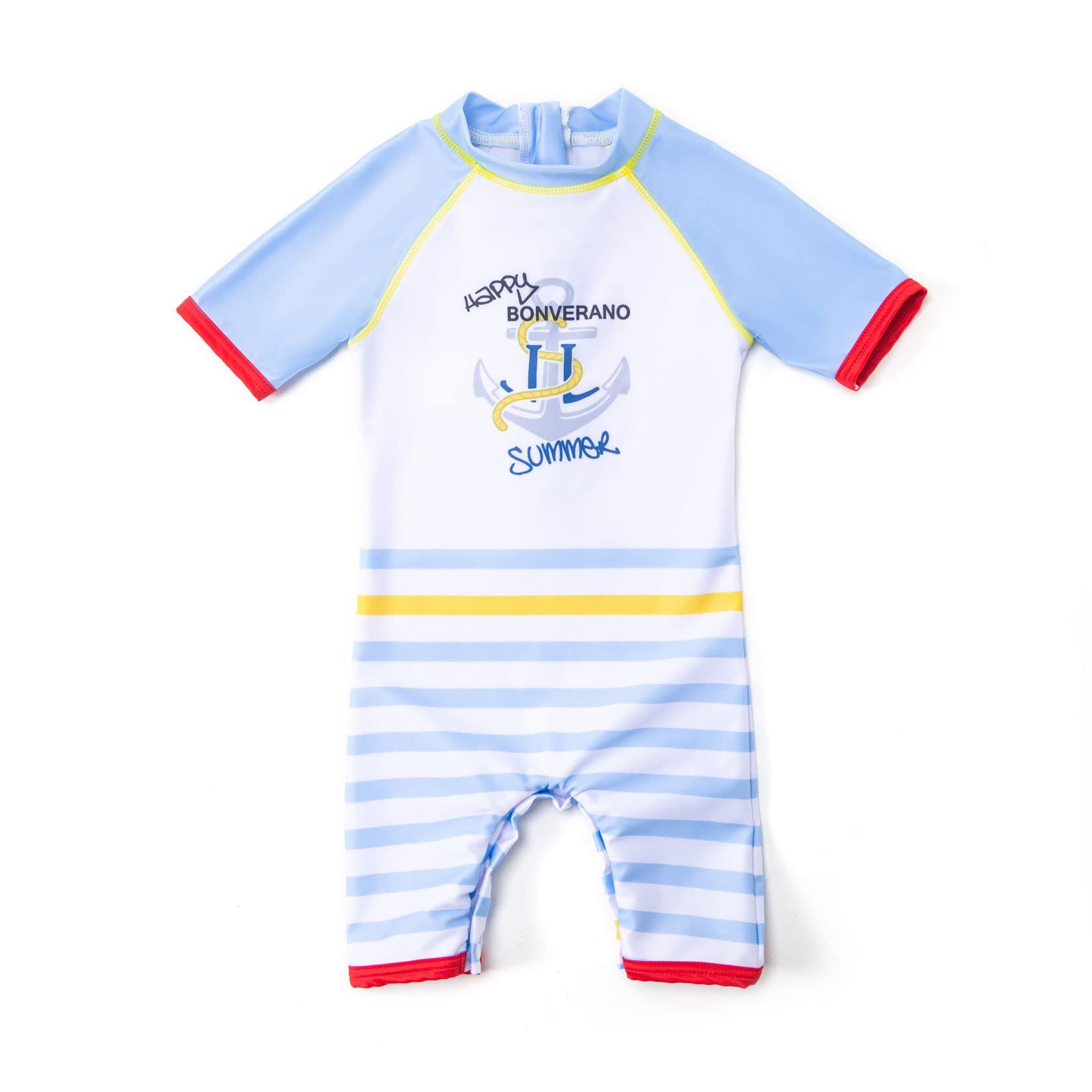BONVERANO Baby Junge EIN stück Kurzärmel-Kleidung UV-Schutz 50+ Badeanzug MIT Einem Reißverschluss…