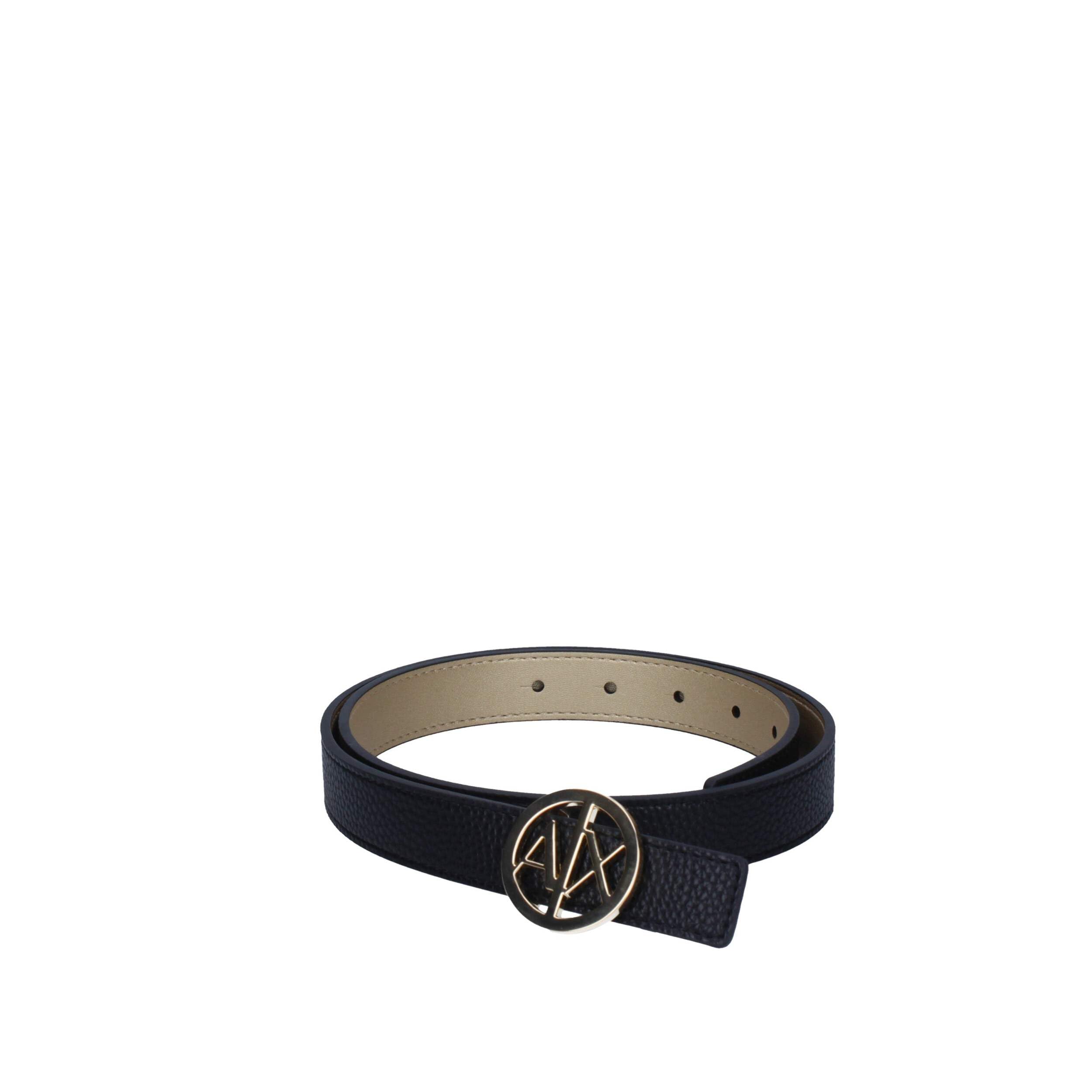 Armani Exchange Damen Bicolor, Logo Buckle Belt, Black/Gold, L