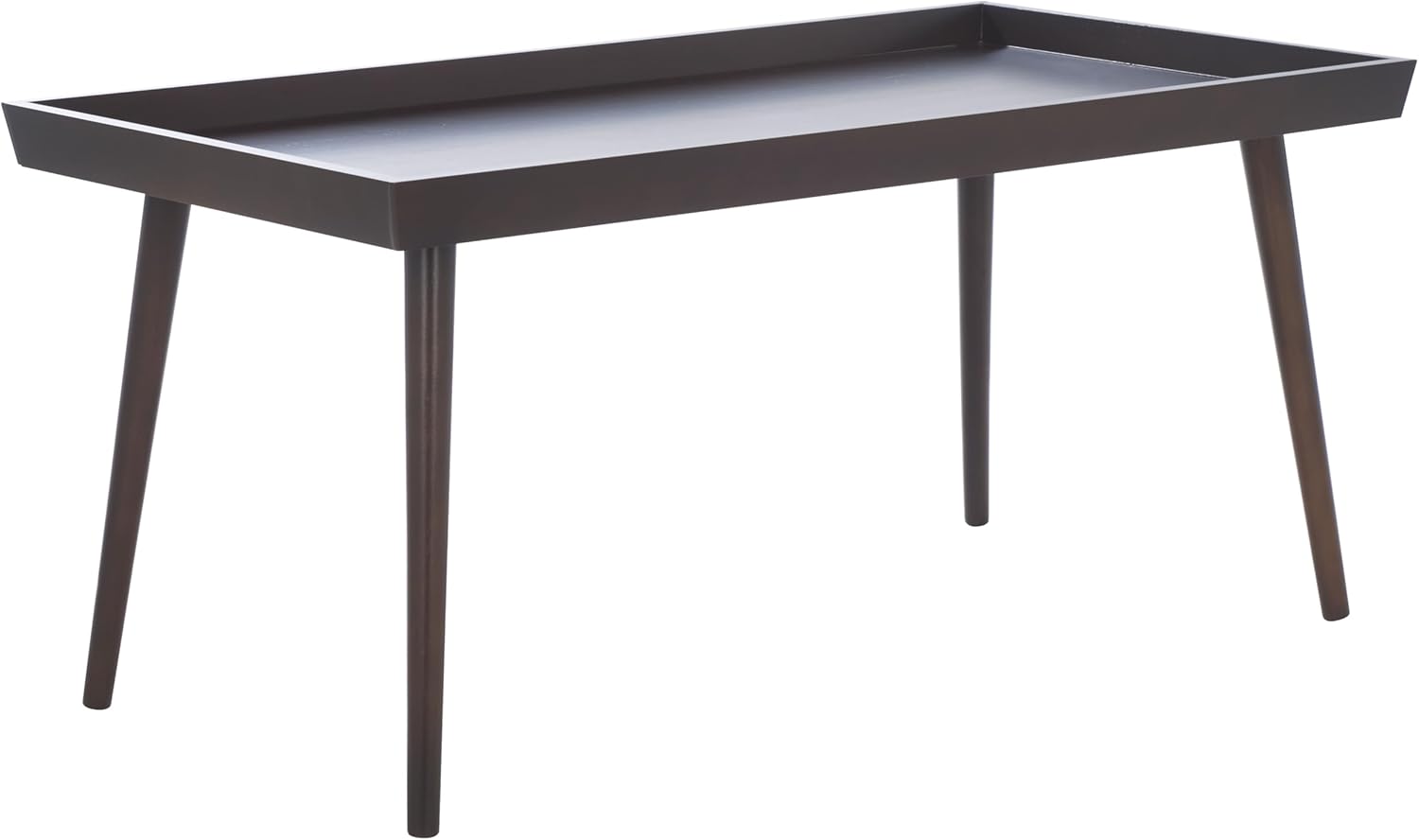 SAFAVIEH Home Collection - Nonie Rectangular Coffee Table, Dark Chocolate Tray Top Design for Living Room (COF5700D)