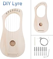 Vista 7 de OriGlam Kit de 7 cuerdas de arpa de liria, haz tu propia madera de bajo, arpa de lira de madera con poste de cuerda afinación