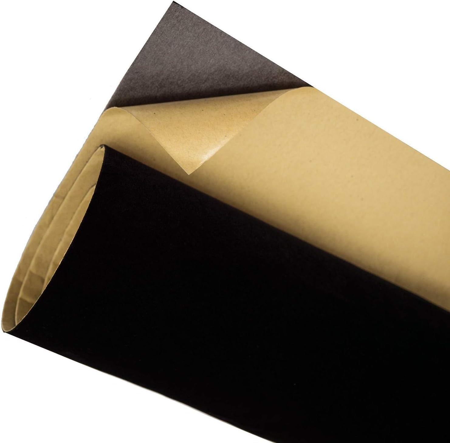 Self Adhesive Felt Fabric, Soft Velvet Drawer Liner, DIY Velvet Fabric for Art & Crafts, Jewelry Box Felt Liner, Solid Color Felt Wallpaper (17.7" x 158"Black)