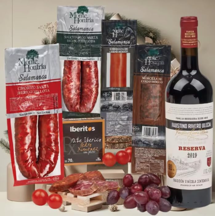Lote Gourmet con Ibéricos y Vino Tinto Reserva - Selección Especial de Ibéricos a Domicilio Gourmet