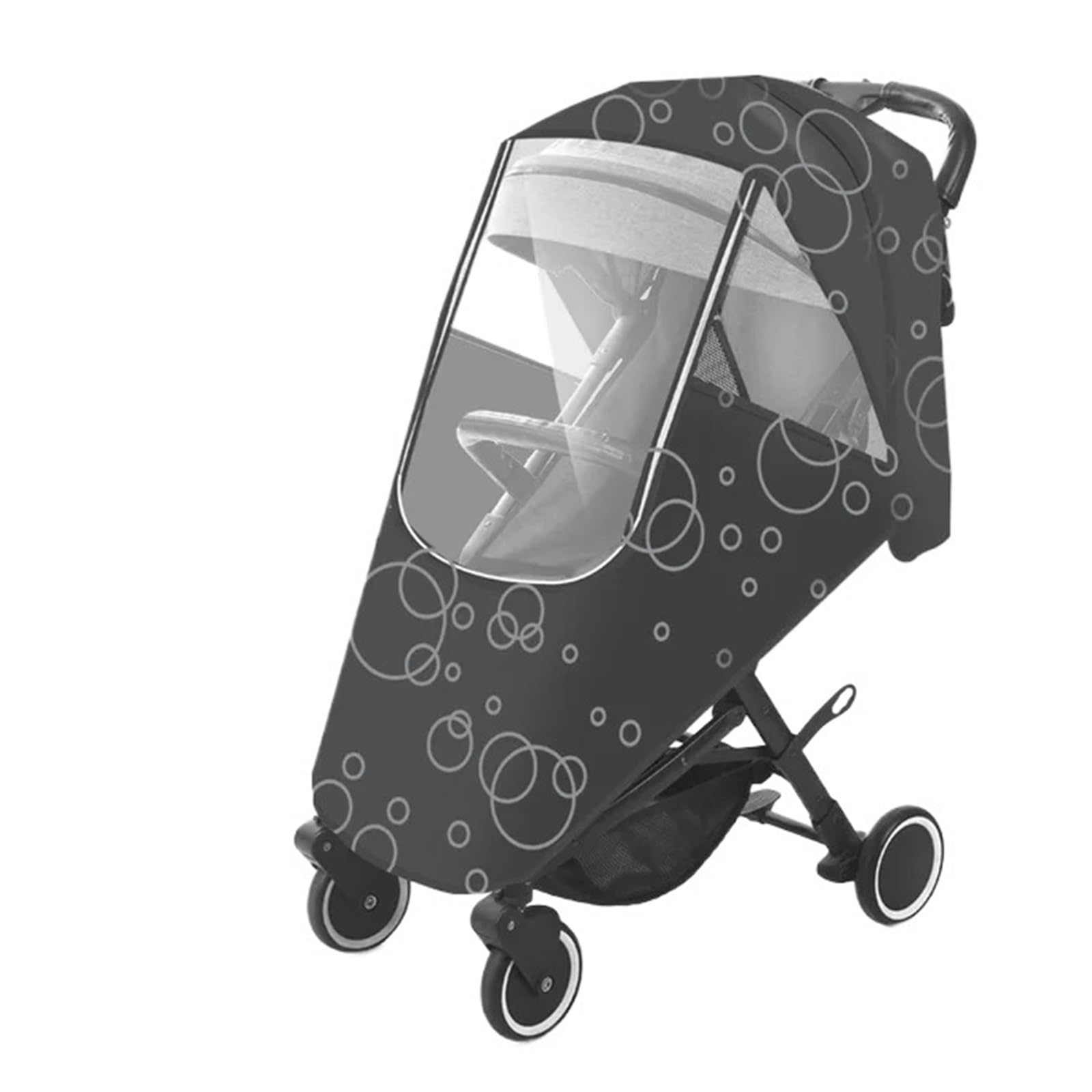 Habillage Pluie pour Poussette Housse de Pluie Universelle imperméable for Poussette, Protection Contre la poussière et Le Vent, imperméable complète for Accessoires de Poussette(Black)