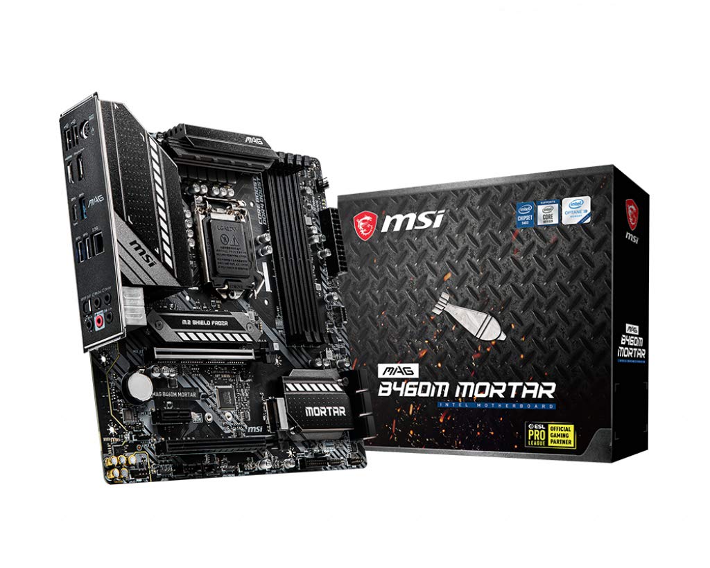 MSI MAG B460M MORTAR mATX scheda madre gaming (10th Gen Intel Core, LGA 1200 Socket, SLI/CF, Dual M.2 Slots, 2.5G LAN, DP/HDMI)