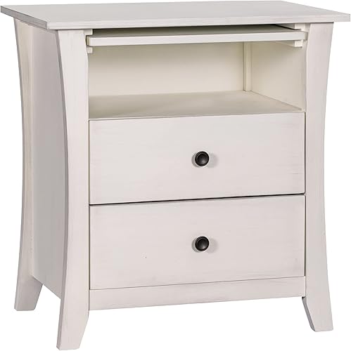 Miniatura 9 de Moderna mesita de noche de almacenamiento con 2 cajones y un armario abierto mesa auxiliar con espacio de almacenamiento gabinete de almacenamiento