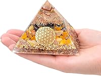Vista 9 de Cristales de protección de Yaxaita de pirámide de orgón de 2.165 in, suministros de reiki, pirámide de organito para buena suerte, regalo