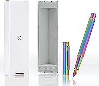 Vista 20 de Wikult Hong-Dian - Pluma estilográfica personalizada de bosque negro mate, punta media, diseño clásico con juego de caja de regalo, grabado con tu