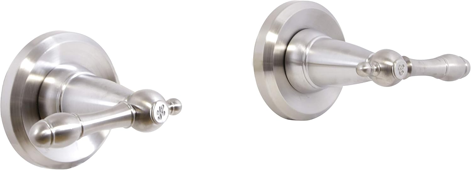 Close-up of the dual handles for the bath and shower trim kit