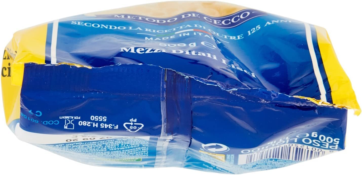 20 Pasta De Cecco 100% Italiano Mezzi Ditali Lisci n° 158 Fideos 500 g Pasta corta