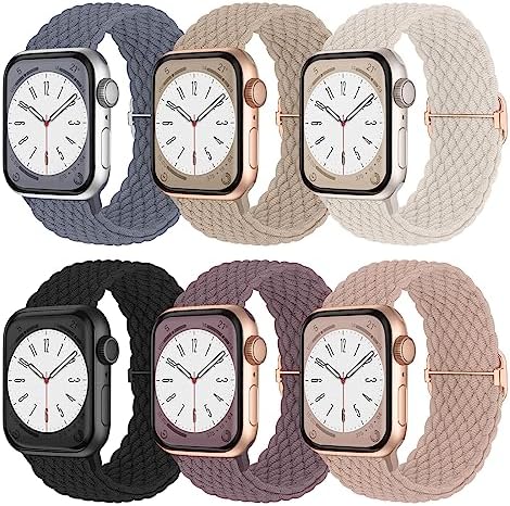 Pizooprs Braided Solo Loop Compatible with Apple Watch Band 38mm 40mm 41mm 42mm 44mm 45mm 49mm for Women Men, Nylon Stretchy Sport Bands Soft Elastic Straps for iWatch Ultra SE Series 8 7 6 5 4 3 2 1