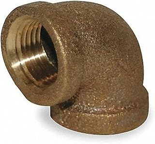 Red Brass Elbow, 90 Degrees, FNPT, 1/2 in Pipe Size, 1 EA-Each