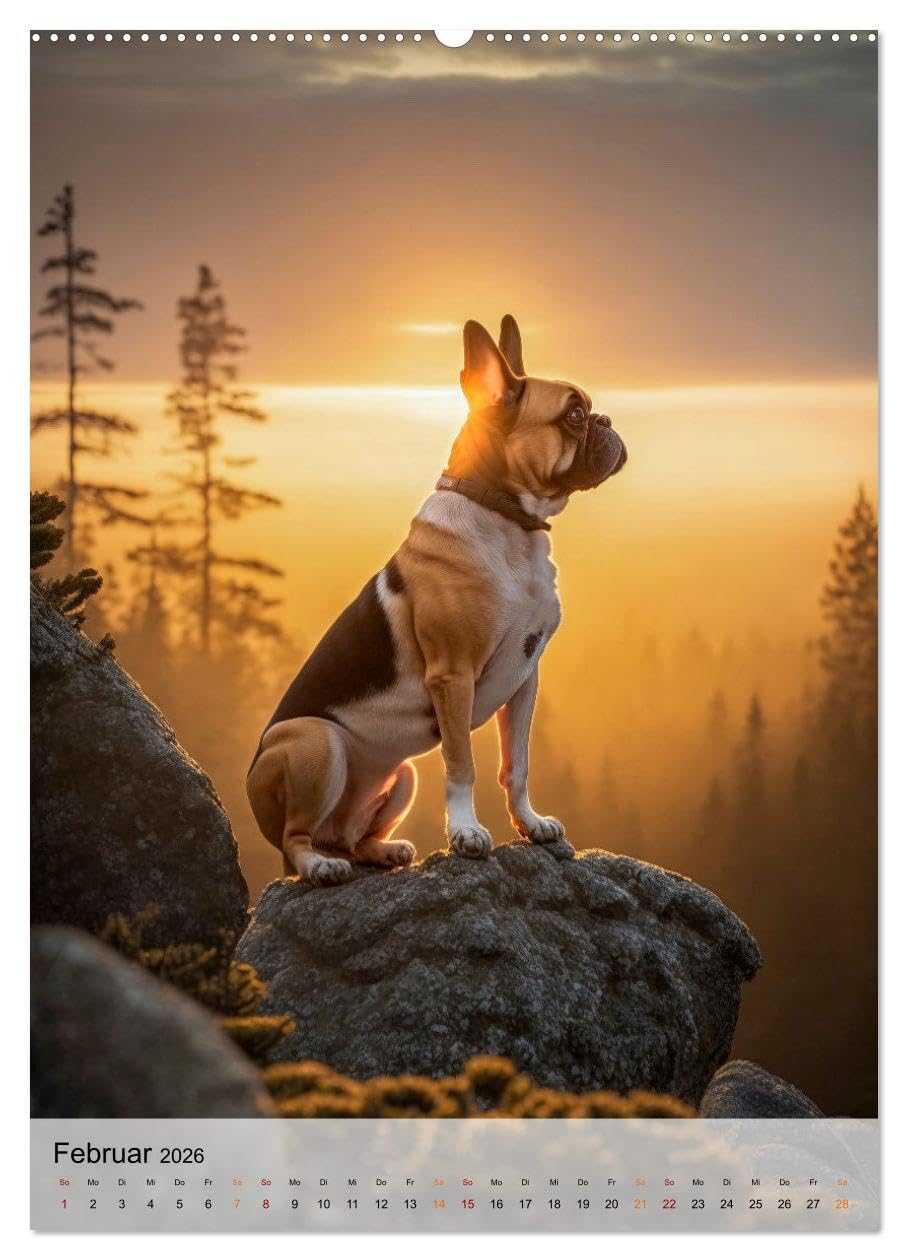 Französische Bulldogge - ein Hund für die Familie (Wandkalender 2026 DIN A2 hoch), CALVENDO Monatskalender: Die Französische Bulldogge - lebendig, unbeschwert, umgänglich (CALVENDO Tiere)