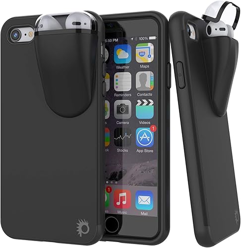 Vista 9 de Punkcase Funda de carga para iPhone 7 Airpod Funda delgada y duradera 2 en 1 diseñada para iPhone 8/7 (4.7 pulgadas) Protege tu teléfono +