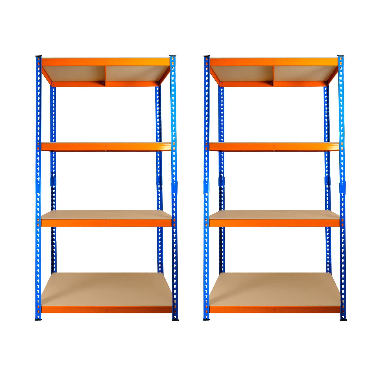 TRADE PRICE DEALS 2 BAY DEAL 4 Tier Extra Heavy Duty Racking Warehouse Storage Industrial Garage Metal Shelving Units 300kg Per Shelf (180 x 90 x 45cm)