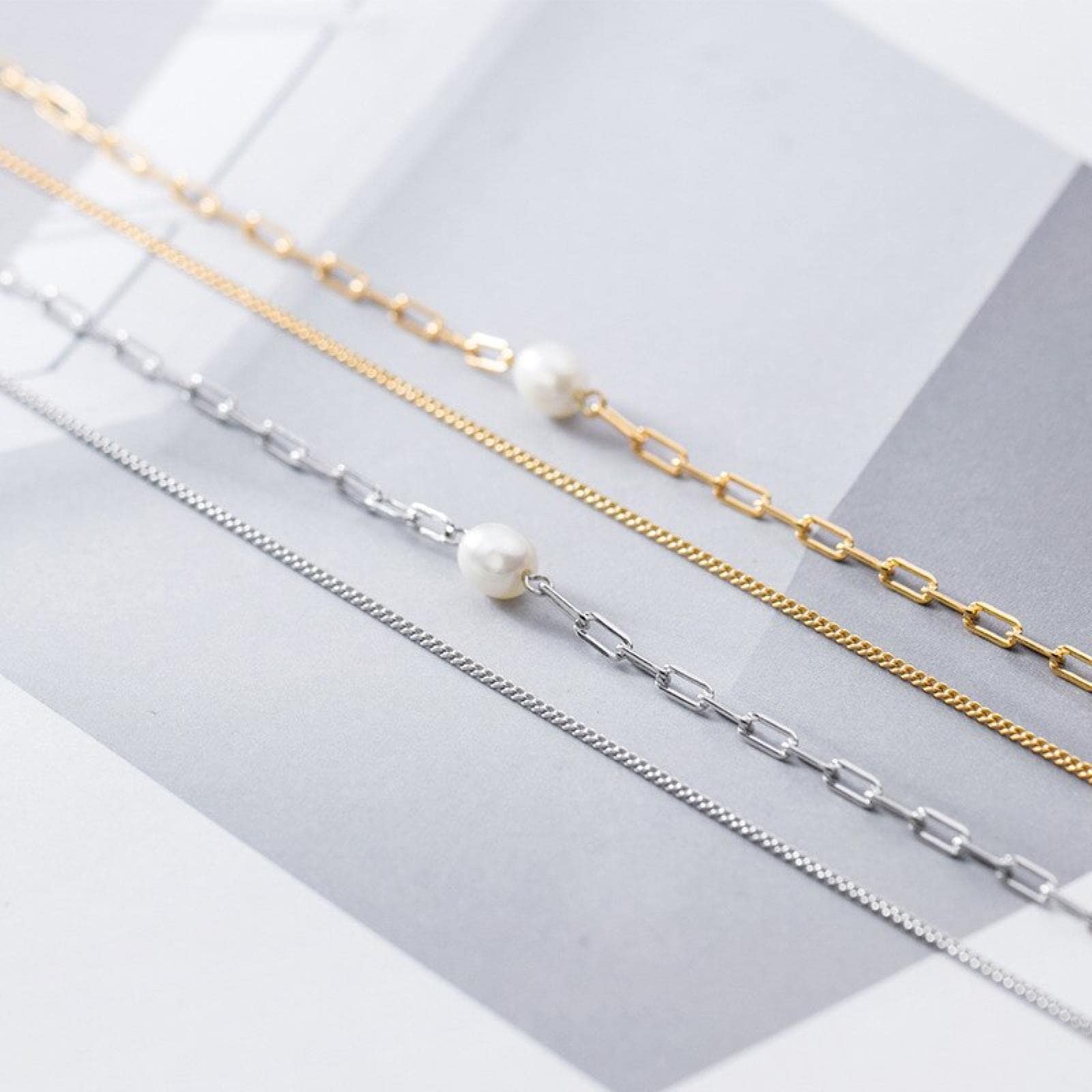 Gargantilla De Perlas De Agua Dulce De Doble Cadena De Plata De Ley 925 Auténtica Para Mujer, Joyería Para Fiesta De Boda S925