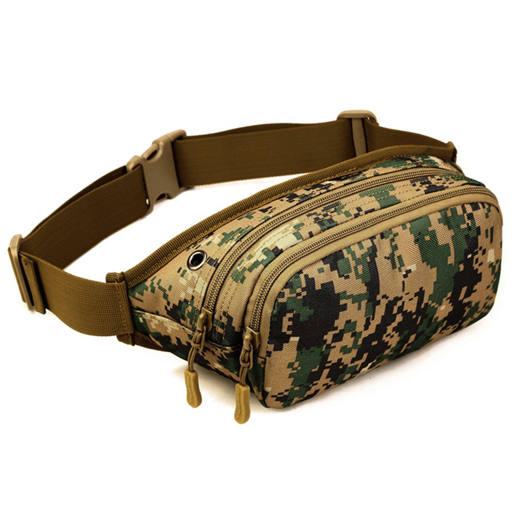 UNISTRENGH Fanny Pack Tactical Military Waist Bag Waterproof Hip Belt Pouch for Outdoor Hunting Camping Trekking Climbing Bumbag (Jungle Camouflage)