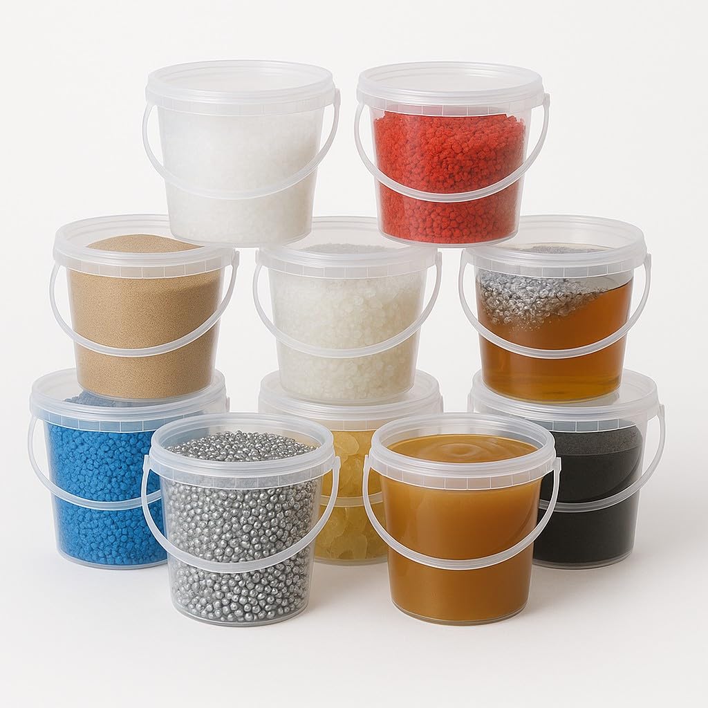 Cubo de plástico transparente con tapa, 2,3 litros, 100 unidades, apto para alimentos, estable, hermético, con asa, vacío