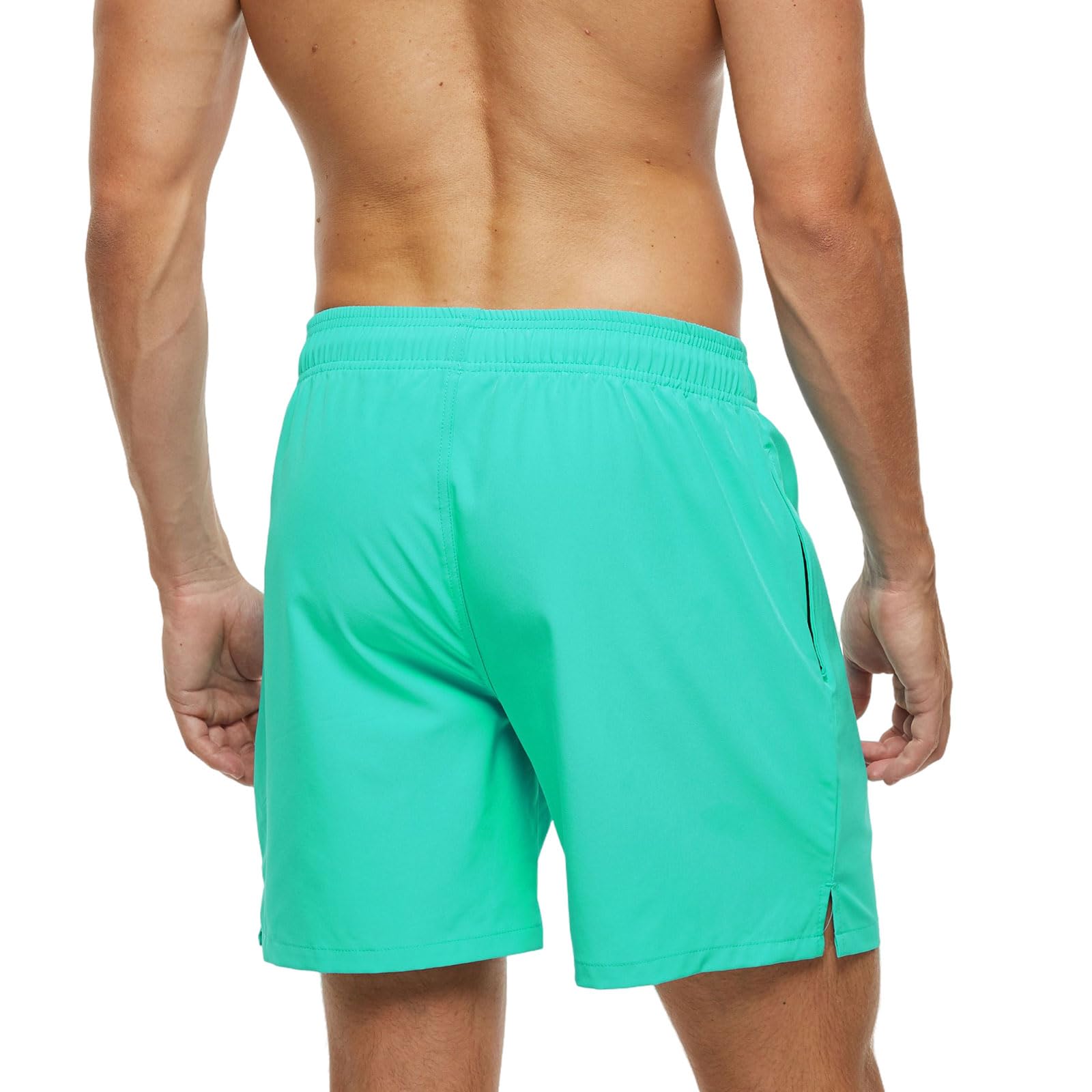 Shorts de Bain Homme Maillot de Bain Homme avec Poches Zippées, Séchage Rapide Short de Plage Piscine Surf Homme avec Doublure en Maille et Cordon Réglable