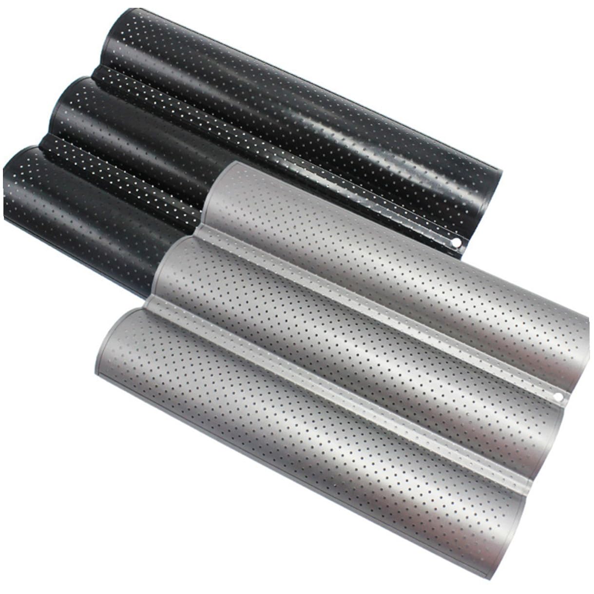 Alipis Baguette Backform Wellenmuster Mittelgroß Backblech Schwarz Antihaft Beschichtet Für Französisches Brot Backen Zuhause Und Bäckerei